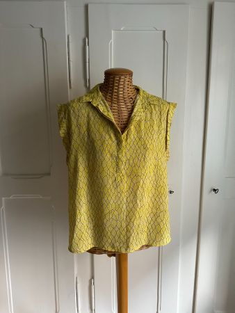 MONKI - Blusentop gelb gemustert S