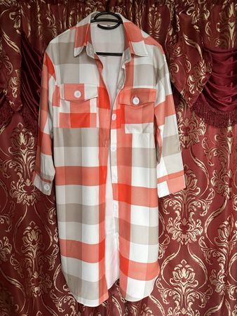Karo, kariertes Hemd, rot beige, Neu