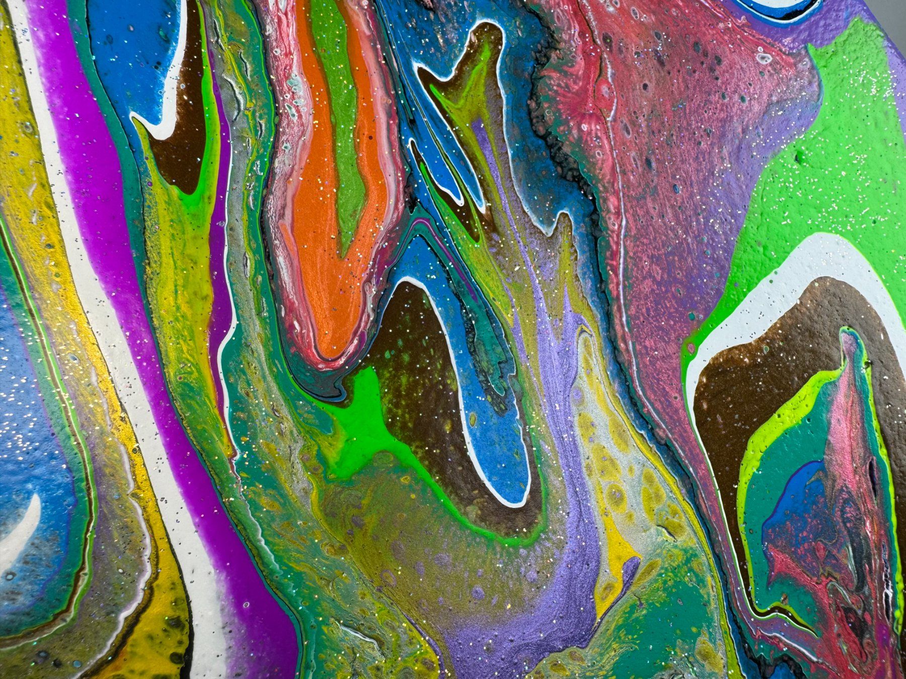 Dipinti: Acryl-Flüssigmalerei, Sechseck – Usato da Schlieren venduto da MayaSheng1983 1