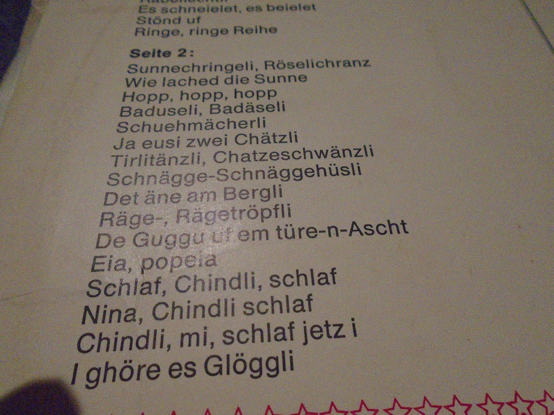 Dischi in vinile: Schallplatte Chinderliedli – Usato da Zürich venduto da abraxas1291 2