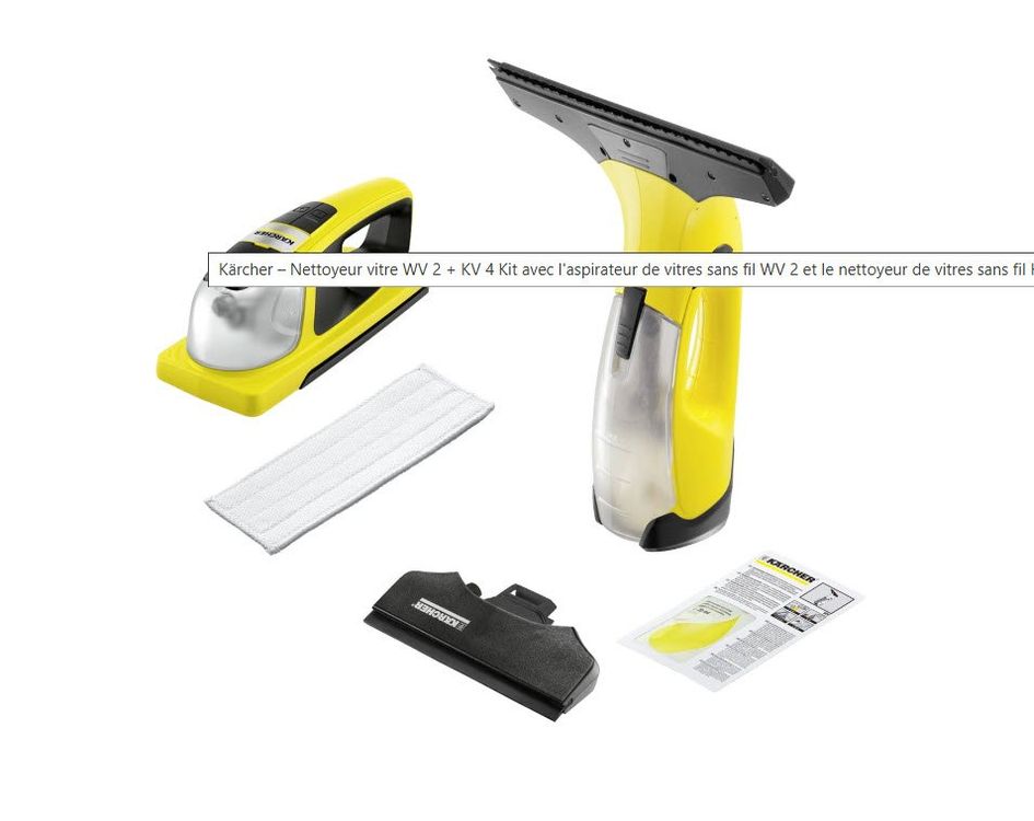 Nettoyeur De Vitres KARCHER WV 2 + KV 4 SET - Occasion Fonctionnel