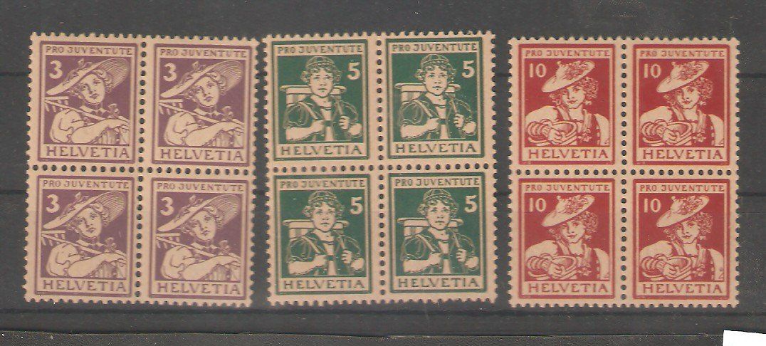 Alle Briefmarken: PJ 1-3 ** B/4 – Neu (gemäss Beschreibung) aus Lausanne von Whorvath