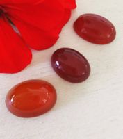 3 Stk. grosse, ovale Karneol Cabochon / Lager-Sondererkauf
