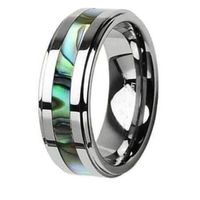 Tungsten (Wolfram) Ring mit Abalone, 8mm