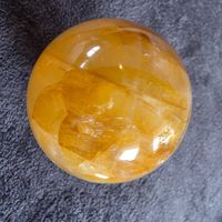 🟠 Calcite orange – sphère polie – support offert