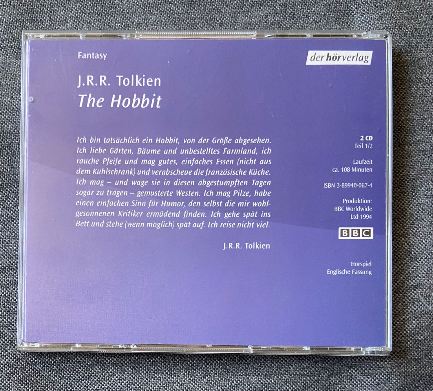 Audiolibri: J.R.R. Tolkien - The Hobbit • Hörbuch • 2 CDs – Usato da Luzern venduto da Lycka 1