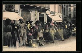 Lugano, Marktszene vor der Gelateria Elv