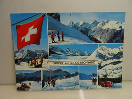 Ostschweizer Winterpostkarte, Gruss aus den Bergen