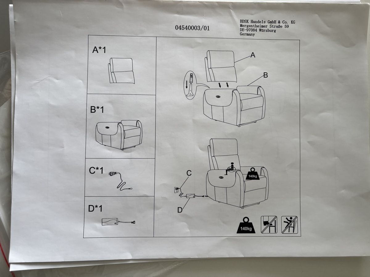 Poltrone: Schwarzer Relaxsessel mit Aufstehhilfe – Nuovo (secondo la descrizione) da Amriswil venduto da zoey_M 3