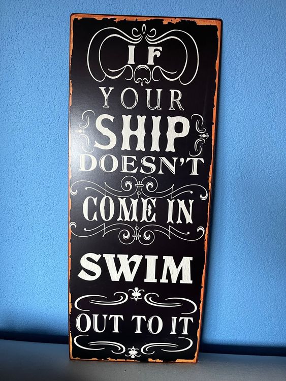 Wanddeko Blechschild 'Enjoy The Little Things' - Rustikales Aluminium Schild 10x40cm