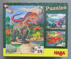 HABA Puzzles - Dinosaurier - 3 Puzzle mit jeweils 24 Teilen
