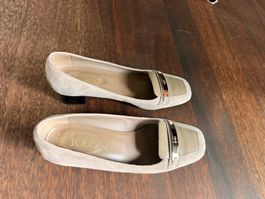 Tod's Pumps Wildleder beige mit Absatz nie getragen