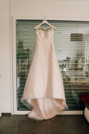 Brautkleid A-Linie mit Spitze weiss