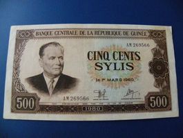 Guinea Guinee 500 Sylis 1980, P-27, VF (Serie AM) TITO Sampl