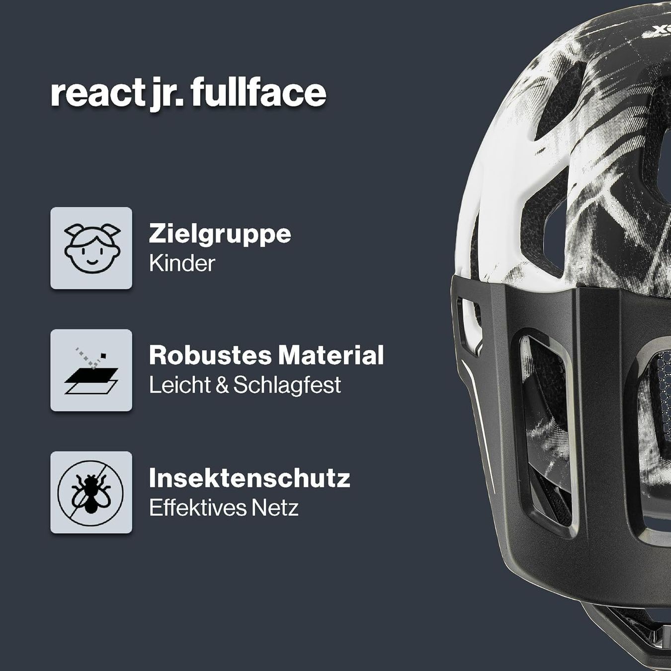 Uvex Helme: uvex react jr. Kinder Fullface MTB Helm 52–56 cm – Neu und originalverpackt aus Suhr von SchnapperCH 1