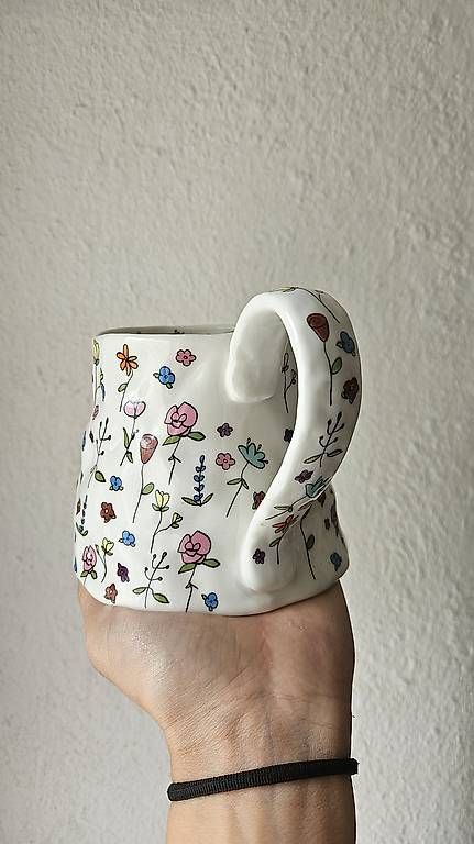 Tazze: Keramiktasse mit Blumenmuster – Nuovo (secondo la descrizione) da Basel venduto da spo_9r87 2