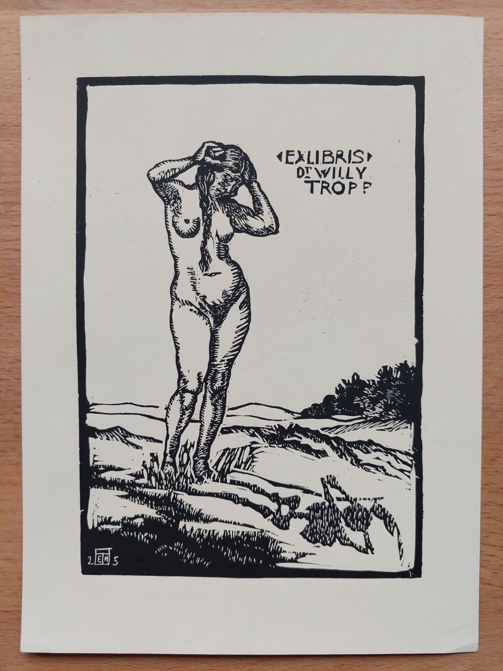 Gravures sur bois: Exlibris Erwin Theermann - Original Linolschnitt Erotik – D'occasion à Obfelden par Exlibris-Art