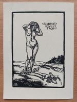 Exlibris Erwin Theermann - Original Linolschnitt Erotik