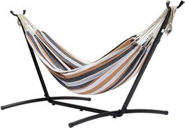 Hängematte mit Gestell Stoff 300x117x100 cm Mehrfarbig