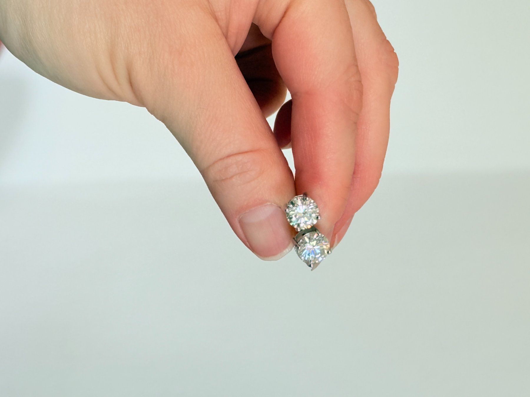 Orecchini pendenti & Orecchini a lobo: 4.00(total)ct VVS1WHITE MOISSANITE earrings with certificat – Nuovo e nell'imballaggio originale da Genève venduto da AWWA 2