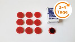 Magnete 10 Stück, 24 mm, rot