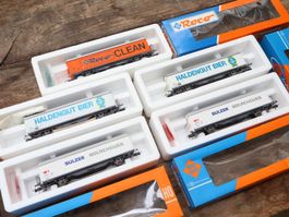 ROCO 5 x SBB Güterwagen H0 Sulzer Bülachguss- schöne Modelle