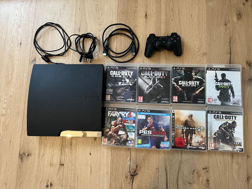 PS 3 inkl. Controller, Kabel & 8 Games Kaufen auf Ricardo