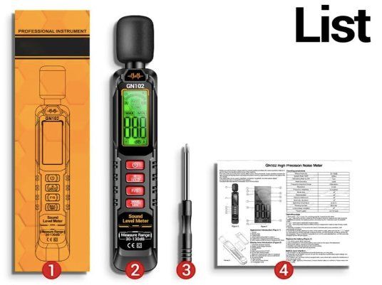 Misurare: Dezibel-Messgerät mit HD-Bildschirm 30-130 dB – Nuovo e nell'imballaggio originale da Geneve venduto da Titi2008 7