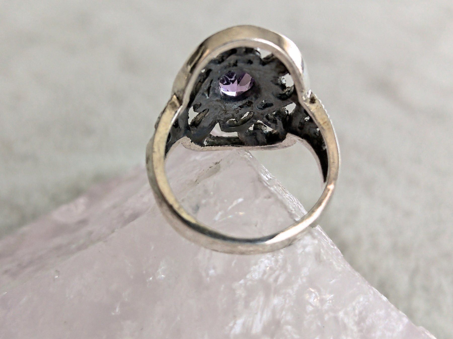 Anelli: Ring Silber 925 mit lila Stein – Usato da Istighofen venduto da Ringparadies 1