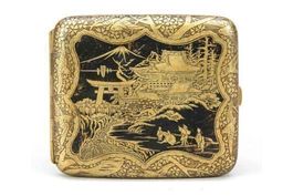 Damaszene Zigarettenetui Komai Japan Etui Meiji Periode