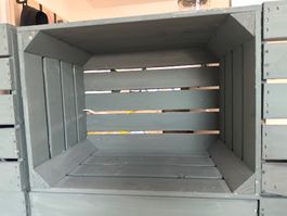 6x Dekokistli Wandregal shabby forest green