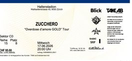 2 Zucchero Tickets, 17. Juni 2026, Hallenstadion Zürich