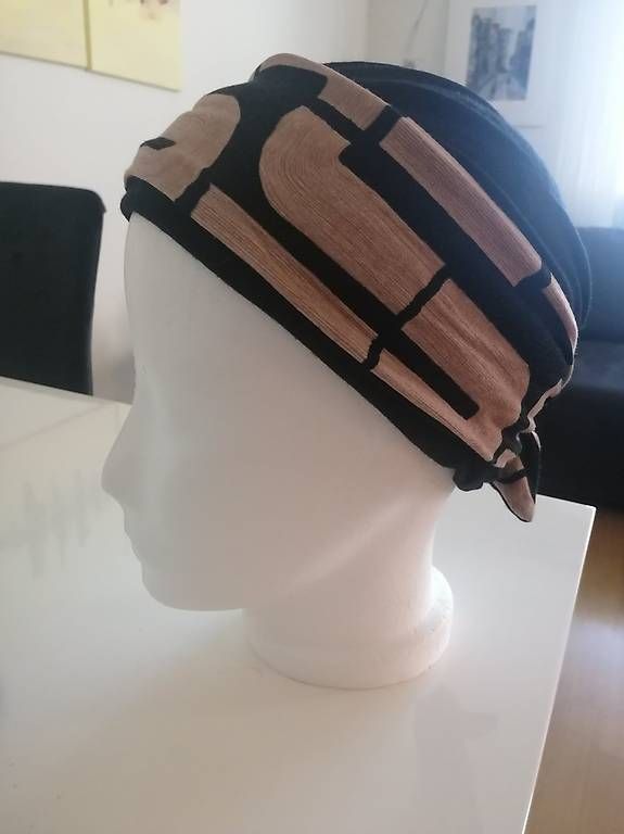 Copricapi, berretti & cappellini: Turban schwarz braun – Usato da Schaffhausen venduto da Sommerwind67