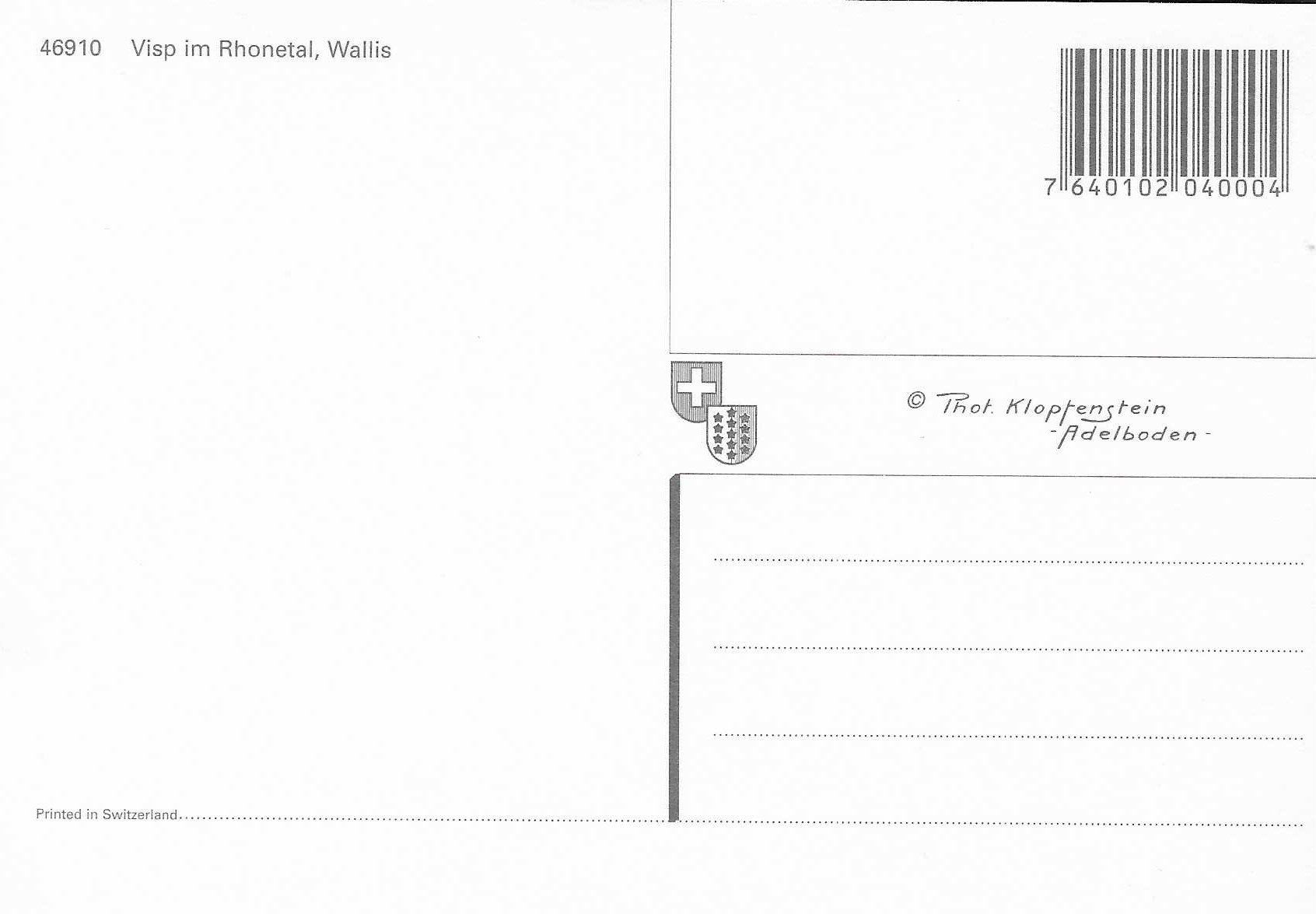 Cartoline postali: Visp im Rhonetal VS – Nuovo (secondo la descrizione) da Rothrist venduto da Stranglehold 1
