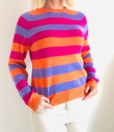 Kaschmir Wollpullover gestreift, Gr. S, wie neu!
