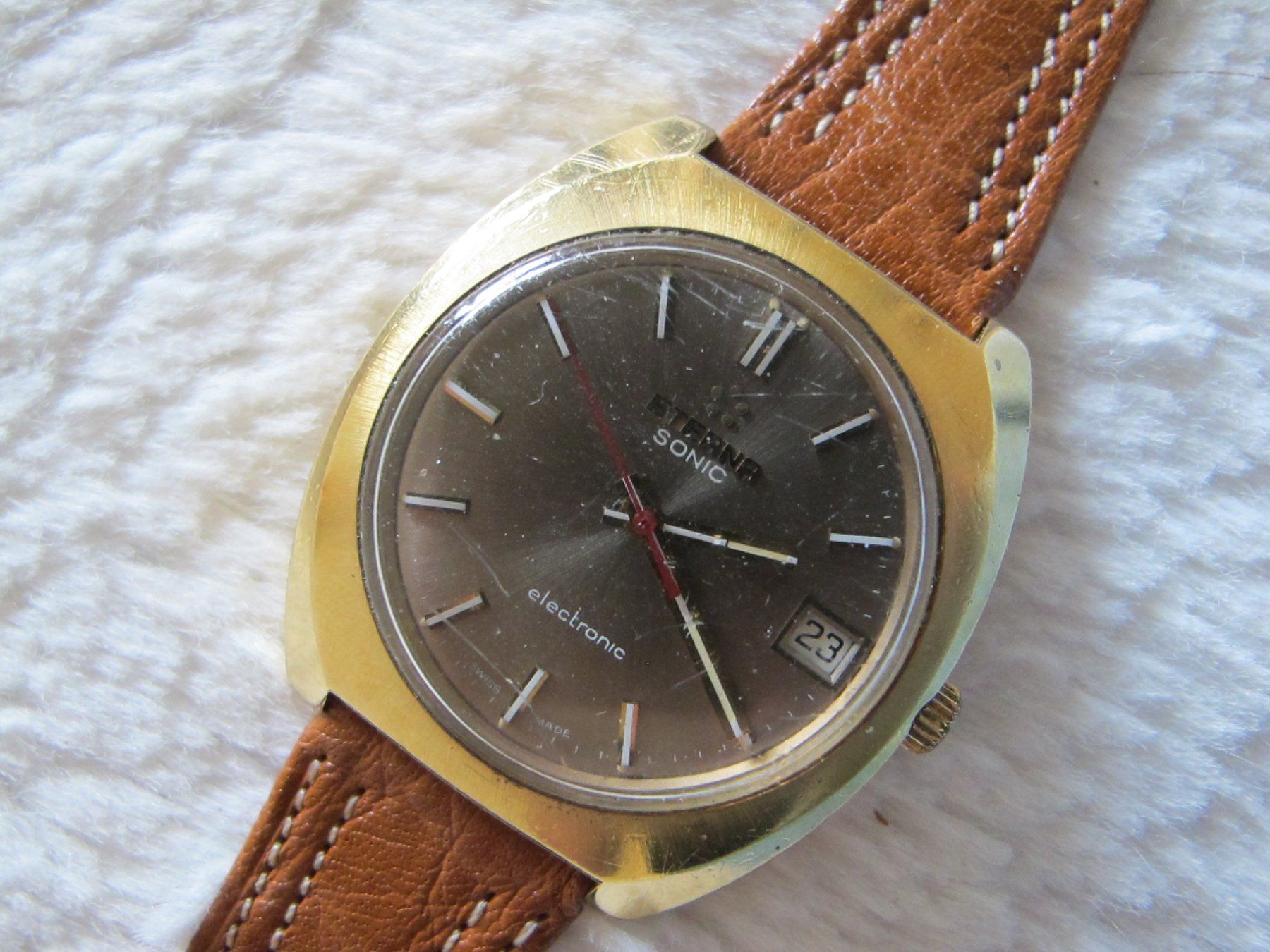 Eterna Orologi: Eterna Sonic Electronic Stimmgabel Herren Läuft Genau – Usato da Altnau venduto da SwissGoldTime 1