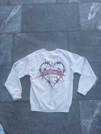  Pullover Beige "Outlaw Tattoo" Size M