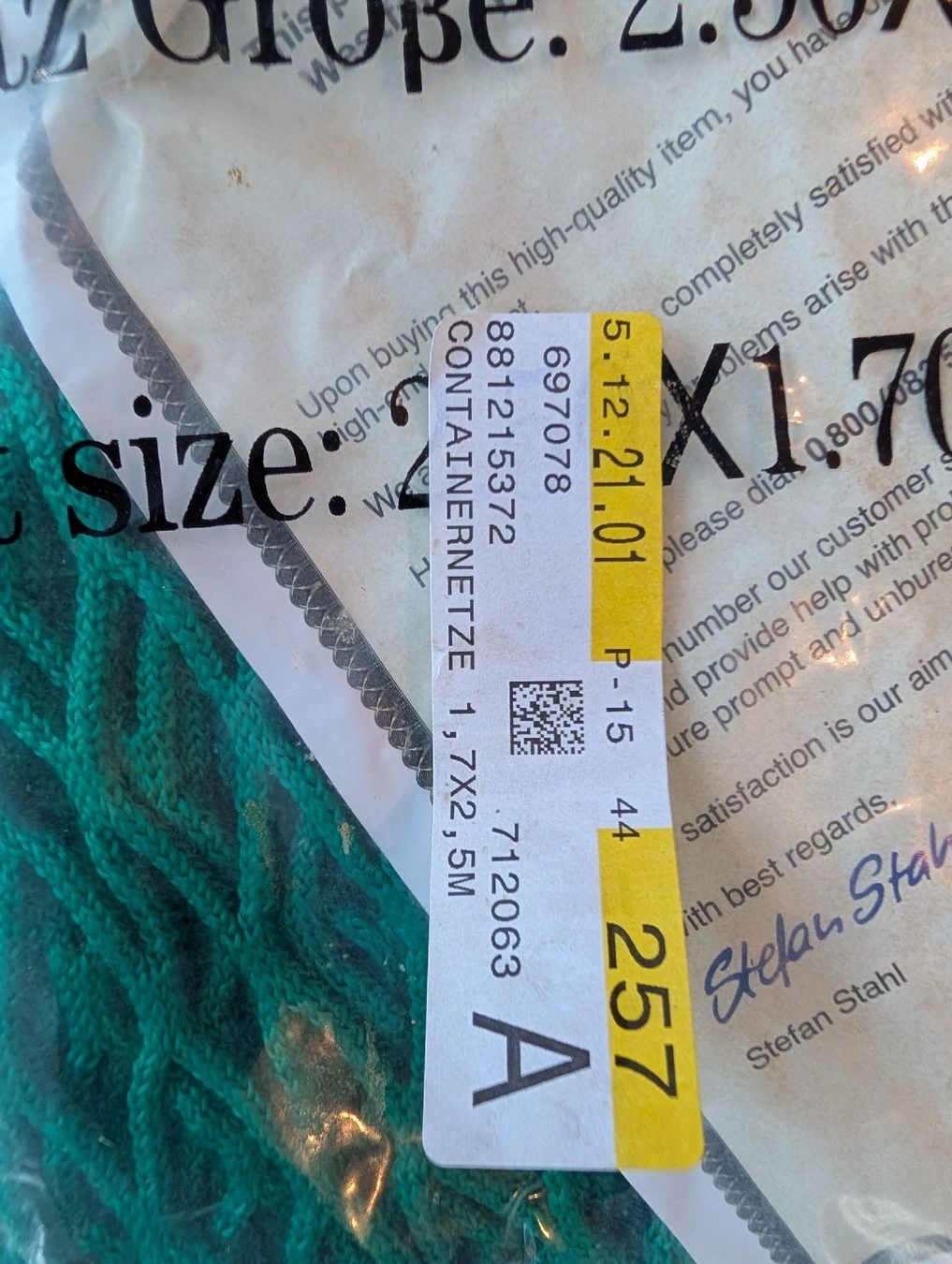 Altri accessori: Abdecknetz 1,7x2,5m Grün Neu – Nuovo e nell'imballaggio originale da Vilters venduto da tha-tha 3