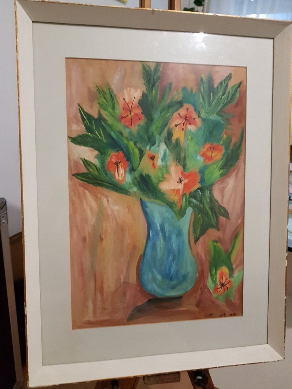 Gemälde: Wunderschönes Blumenstillleben Aquarell (1966) – Gebraucht aus Glattbrugg von casabelavista 1
