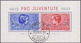 1937, J83I+J84I (Block) +ET-O von BERN, Kat: 100.-++ LUXUS!