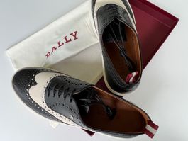 Bally Herrenschuhe Leder Schwarz/Weiss Brogue Sneakers