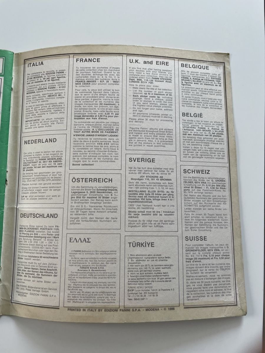 Panini Album: Album Panini WM 1986 complet  – Difettoso da Evilard venduto da Leomau 8