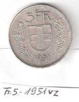 5.--/1951 ss+ - vz/Ag12.525g/Auflage initial nur 1,09Mio/rar