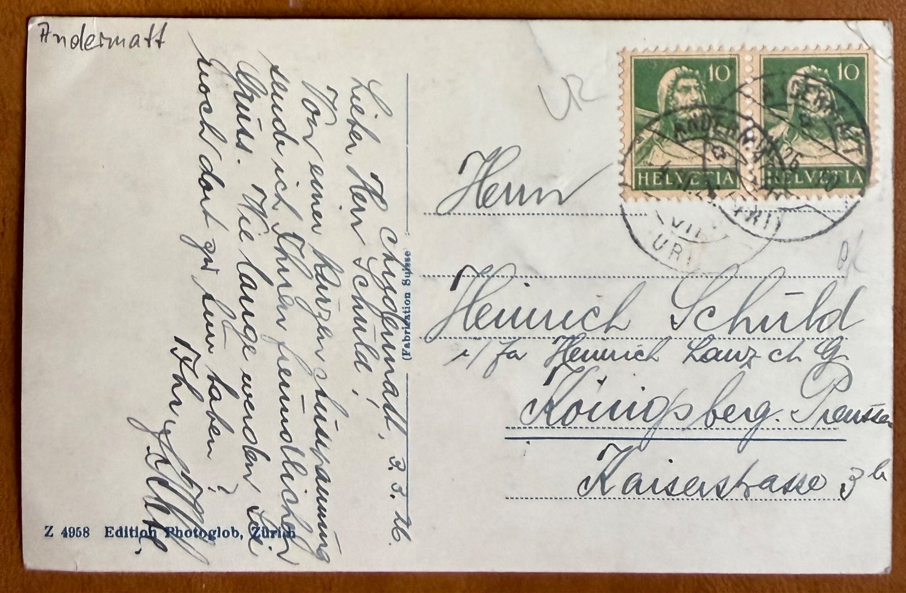 Cartoline postali: Andermatt -  Panorama winter 1926 – Usato da Lutry venduto da Ediego 1