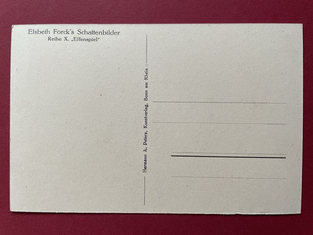 Cartoline postali: Ansichtskarte Elsbeth Forck Schattenbilder Elfenspiel – Usato da Neuhausen am Rheinfall venduto da Arielle55 1