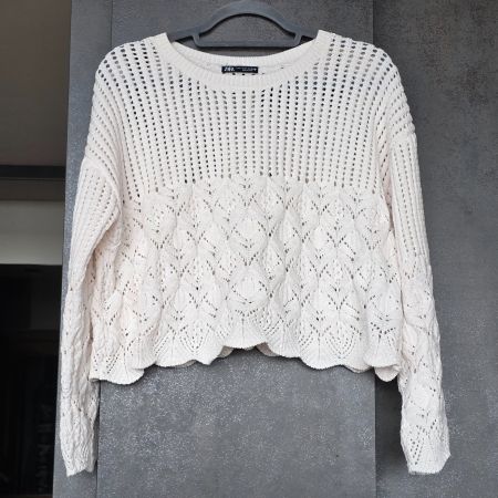 🐸 ZARA WEITER CROP PULLOVER M OFFWHITE
