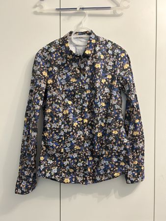 Damen Hemd Manilo Blumenmuster dunkelblau Grösse 38
