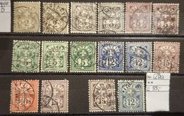 Wertziffer KZ B 1894 - 1899 div mit Nuancen 