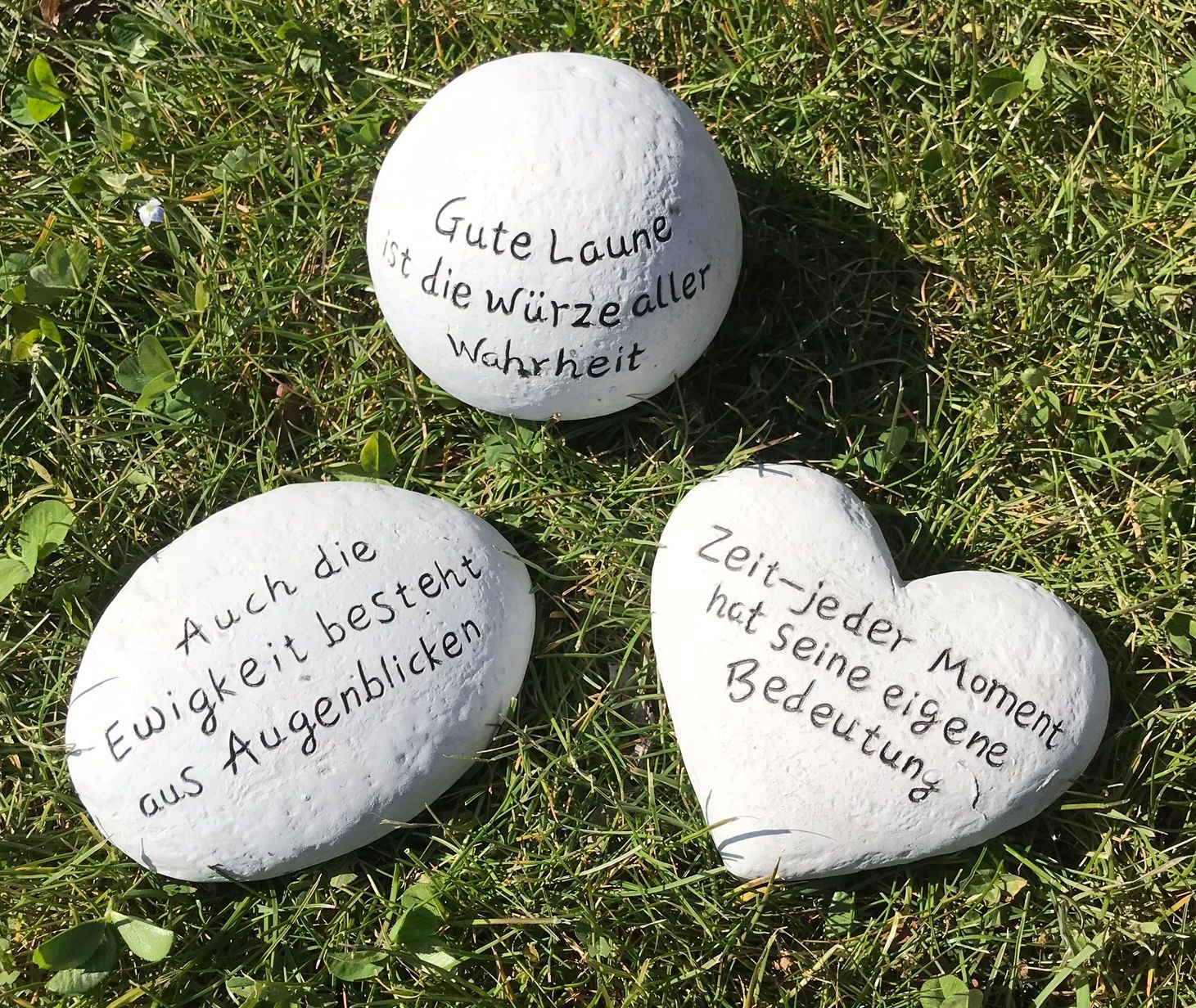 Tutte le decorazioni: Set Spruch-Steine (3x Stein mit Sprüchen) – Nuovo (secondo la descrizione) da Rickenbach b. Wil venduto da sunneschii_ 1