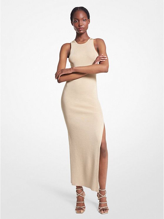 Michael Kors Vestiti: MK Elegantes Strickkleid mit Schlitz, Grösse S, Gold – Nuovo (secondo la descrizione) da Spreitenbach venduto da TheStyleAtelier